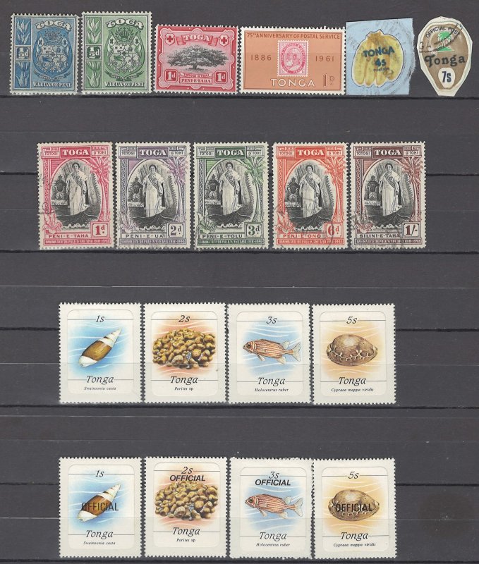 COLLECTION LOT OF # 956 TONGA 19 STAMPS 1897+