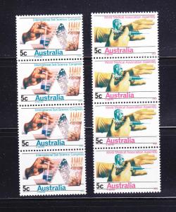 Australia 440-441 Strips Of 4 Set MNH Various (C)