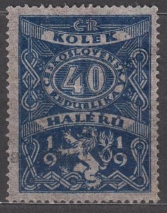 Czechoslovakia 40h revenue stamp 1919 used