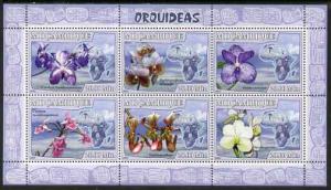 Mozambique 2007 Orchids perf sheetlet containing 6 values...