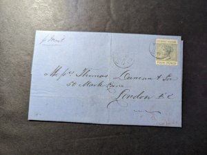 1883 British Ceylon Folded Letter Cover St Georges to London EC England