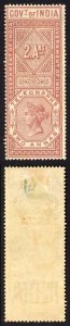 India Telegraph T43 2a Maroon New Design M/M Cat 28 pounds