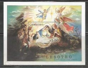 LESOTHO  - 1980 - Christmas - Perf Souv Sheet - Mint Never Hinged