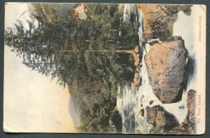 GREAT BRITAIN SQUARED CIRCLE CANCEL BOSTON ON POSTCARD