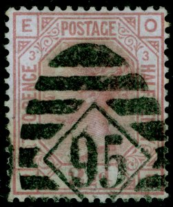 SG139, 2½d rosy mauve plate 3, USED. Cat £175. WMK ANCHOR. OE 