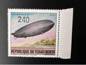 Chad 1987 / 1988 Mi. 1152 Overloaded Overprint Graf Zeppelin Balloon LZ 127-