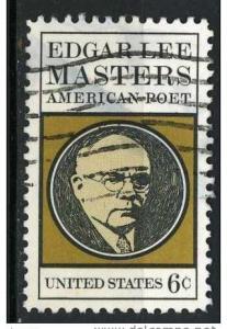 US 1970 - Scott 1405 used - 6c, Edgar Lee Masters 