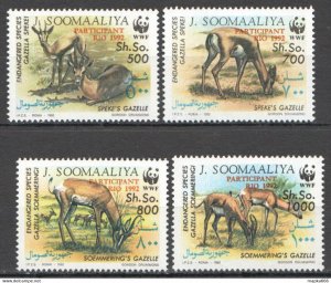 1992 Somalia Wwf Endangered Species Overprint #445-447 Michel 15 Euro ** Nw1527