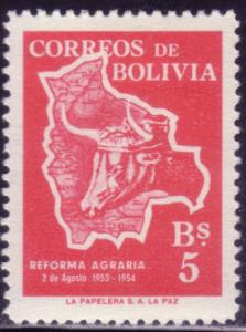Bolivia #384  - Map. Mint HH. VF 