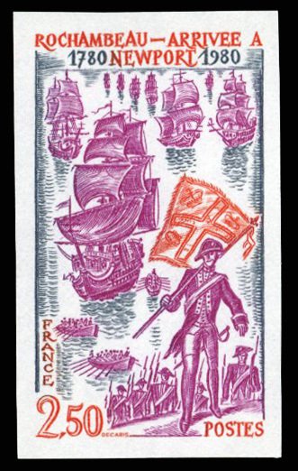 France, 1950-Present #1712 (YT 2094) Cat€46, 1980 Rochambeau's Landing at N...