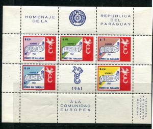 Paraguay 1961 Souvenir Sheets Perf  EUROPA Sc 627a CV $21 MNH 7324