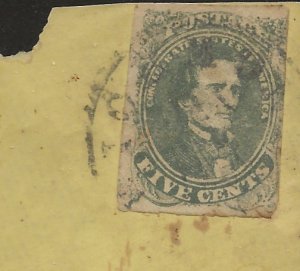 Confederate States Richmond Va #1 front only cover Mr. Jos W Kay @ Port Royal PO