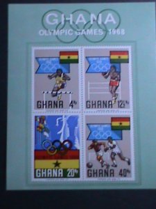 GHANA -1968 SC#343a  19TH OLYMPIC GAMES-MEXICO CITY MNH SPECIAL S/S VF