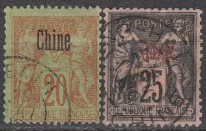 France Offices In China #5-6  F-VF Used CV $7.50  (A8891)