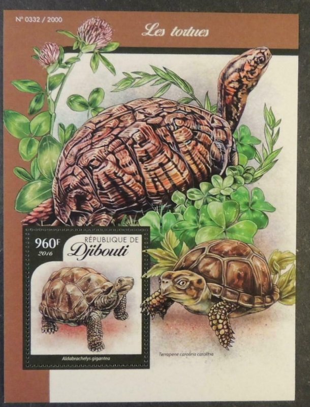 Djibouti 2016 turtles reptiles tortoise s/sheet mnh