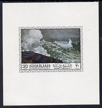 Sharjah 1968 American Artists imperf sheetlet containing ...