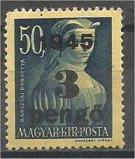 HUNGARY, 1945, MNH 3p on 50f Surcharge Scott 690