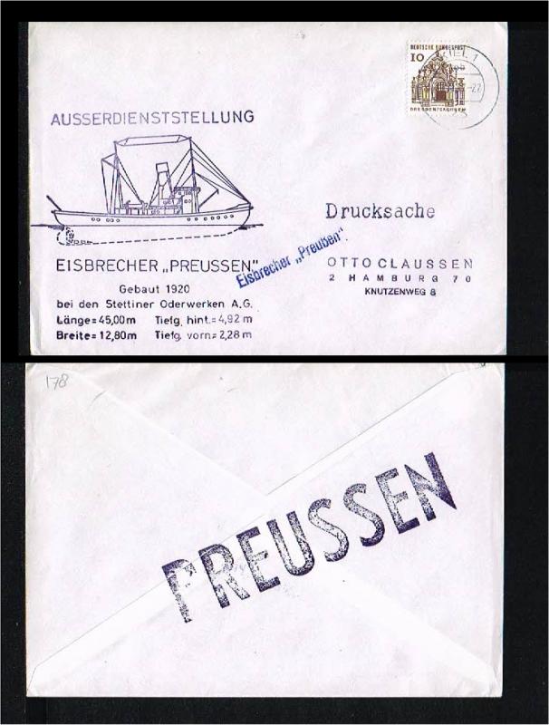 Transport - Ships & Boats - Icebreaker 'Preussen' - Cover Germany 1967? [JF178]