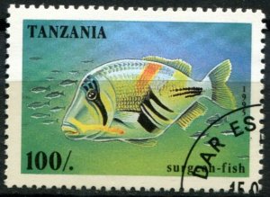 Tanzania Sc#1405 Used, 100sh multi, Marine Life of Coral Reefs (1995)