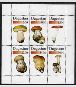 Dagestan 1998 (Russia local) MUSHROOMS Sheet Perforated Mint (NH)