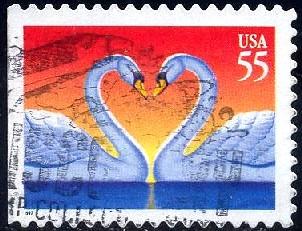 Love, Swans, USA stamp SC#3124 used