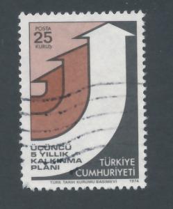 Turkey 1974 Scott 1992 used - 25k, 3rd 5-year plan