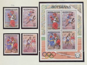 BOTSWANA  - Scott 536-539a - MNH - Olympics, Boxing, Track - 1992