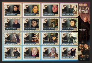 Martin Luther's reform 2023 year 16 stamps perforated  NEW