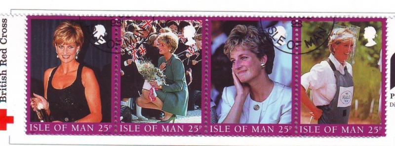 Isle of Man Sc 793 1998 Princess Diana stamp set used