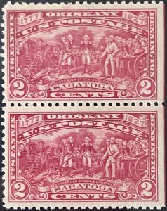 Scott #644 1927 2¢ Battle of Saratoga MNH OG natural straight edge pair