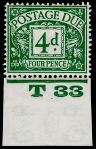 SGD15, 4d dull grey-green, VLH MINT. Cat £175. CONTROL T33. WMK BC