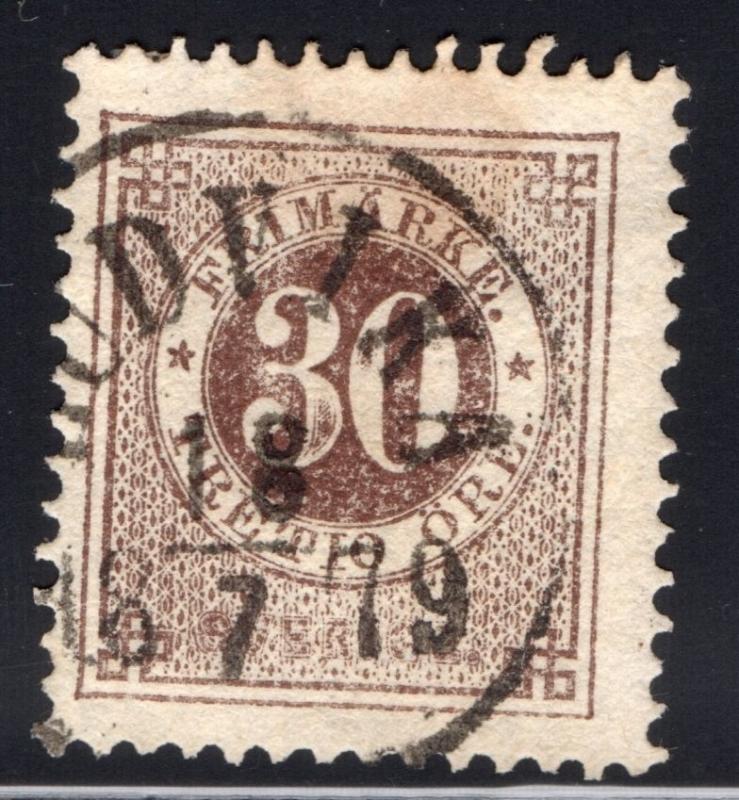 SWEDEN SVERIGE USED STAMP FACIT #35 VARIETY DIE PLATE CIRCLE TYPE P.13