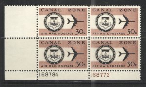 US/Canal Zone 1965 Sc# C46 MNH F -  Plate Block  30 cent Air Mail