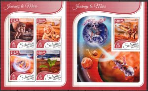 Solomon Islands 2017 Space Journey to Mars sheet + S/S MNH