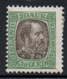 Iceland ScO18 1902 20 aur Christian IX lt grn & black brown Official stamp mint