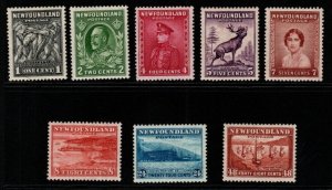 NEWFOUNDLAND SG222/8c 1932-8 DEFINITIVE SET MTD MINT