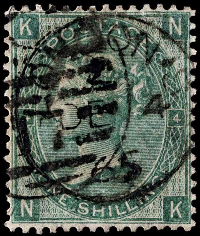 4023: GB SG101 1s Green. Plate 4. Emblems Wmk. NK 1865. Sc#48 Mi27  Fine Us...