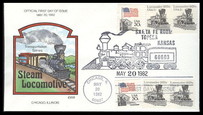 #1897A Locomotive 1870s Collins FDC