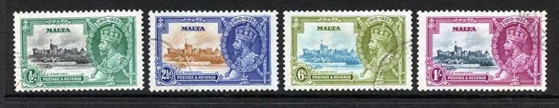 Malta SG210/13 1935 Silver Jubilee Set Used 