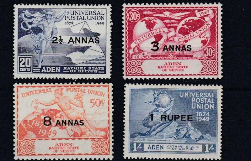 ADEN  KATHIRI  1949  S G 16 - 19    UPU SET     MNH 