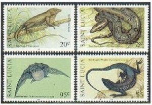 St Lucia 1102-1105,MNH.Michel 1112-1115. Tree lizard,Boa constrictor,Turtle,1999