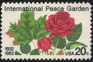 SC#2014 20¢ International Peace Garden Single (1982) MNH