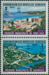 New Hebrides French 1976 SGF226-F227 Constitutional Changes MNH