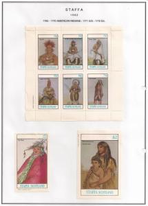 SCOTLAND - STAFFA - 1982 - American Indians #9 - Perf 6v, Souv. D/L Sheets-MLH