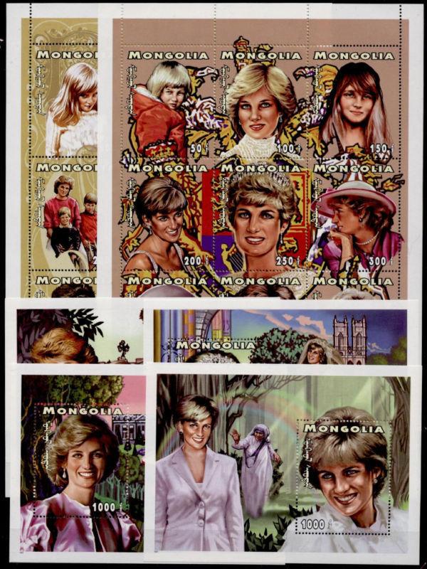 Mongolia 2288-93 MNH Princess Diana, Mother Teresa