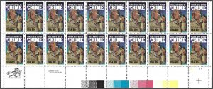 US 2102 - MNH Plate Block of 20 - 20¢ stamps. Crime Prevention.  FREE SHIPPING!!