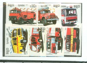 Cambodia (Kampuchea) #823-829  Single (Complete Set) (Trucks)