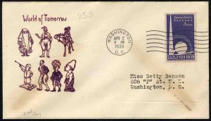 United States First Day Covers #853-108, 1939 3c New York World's Fair, Fairw...