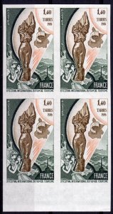 France 1976 Sc#1501 FILM FESTIVAL TARBES Block of 4 IMPERFORATED MNH