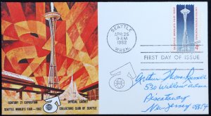 U.S. Used Stamp Scott #1196 4c Worlds Fair Collectors Club First Day Cover